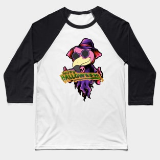 Halloween Ghost Flamingo Baseball T-Shirt